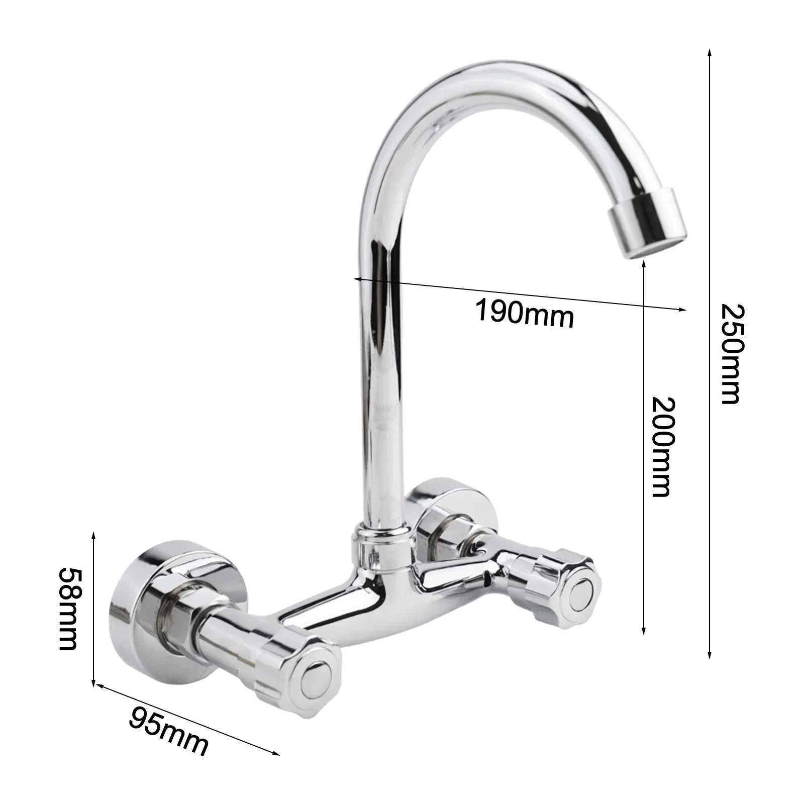 Brass Kitchen Faucet Double Hole Wall Mounted Cold And Hot Water Sink Faucet Rotation Kitchen Mixer Taps
Brass Kitchen Faucet Double Hole Wall Mounted Cold And Hot Water Sink Faucet Rotation Kitchen Mixer Taps