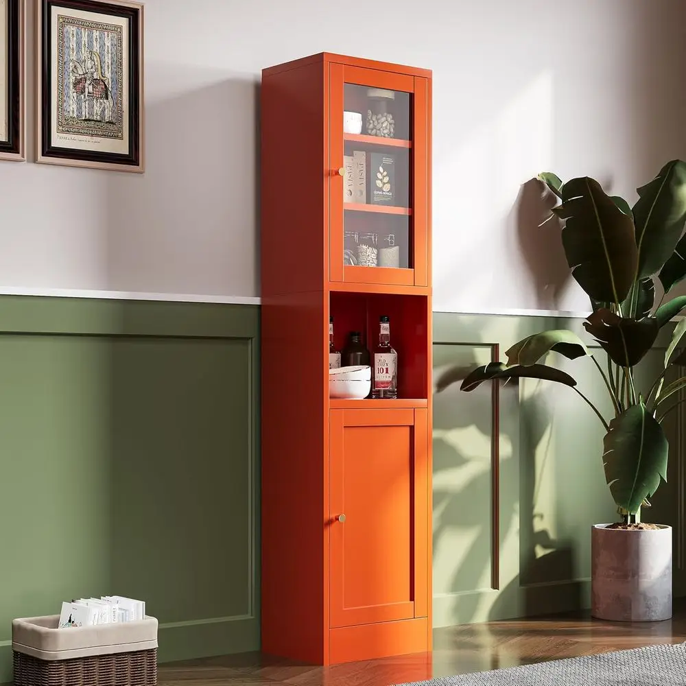 67 High Slim Metal Storage Cabinet with 4 Adjustable Shelves, Ideal for Bathroom or Living Room
67 High Slim Metal Storage Cabinet with 4 Adjustable Shelves, Ideal for Bathroom or Living Room