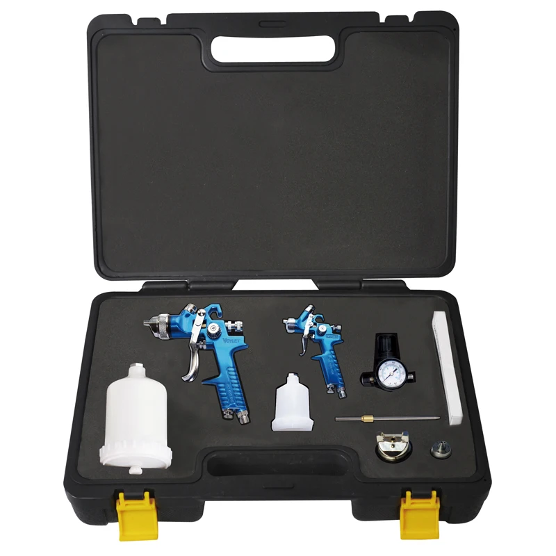 H2000 H827 Комплект пистолета-распылителя HVLP с гравитационной подачей и манометром регулятора давления воздуха сопла 1,0 1,4 1,7 мм 
H2000 H827 Комплект пистолета-распылителя HVLP с гравитационной подачей и манометром регулятора давления воздуха сопла 1,0 1,4 1,7 мм
