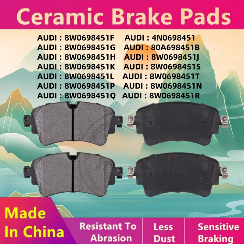 For Audi A4 A5 A6 Rear Brake Pads 8W0698451F,4N0698451,8W0698451G,80A698451B,8W0698451H,8W0698451J,/Auto Parts -22026
For Audi A4 A5 A6 Rear Brake Pads 8W0698451F,4N0698451,8W0698451G,80A698451B,8W0698451H,8W0698451J,/Auto Parts -22026