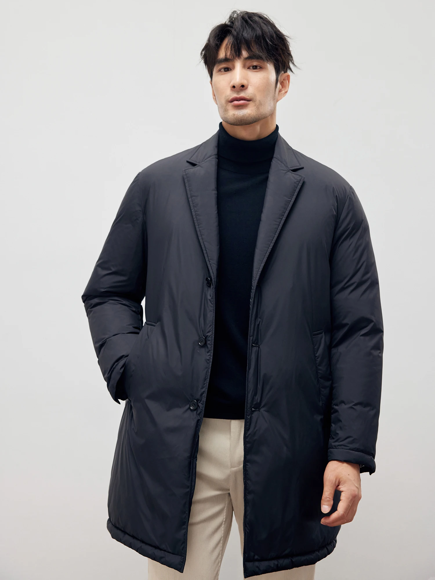 Gentleman's winter high fluffy warm men's suit collar medium length warm thick coat DAD294
Gentleman's winter high fluffy warm men's suit collar medium length warm thick coat DAD294