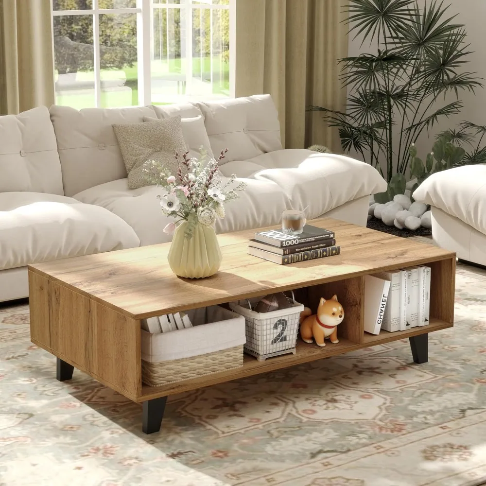 Mid Century Modern Coffee Table, 43 Inch Coffee Table with Storage, Wood Coffee Tables with Open Display Area for Living Room
Mid Century Modern Coffee Table, 43 Inch Coffee Table with Storage, Wood Coffee Tables with Open Display Area for Living Room