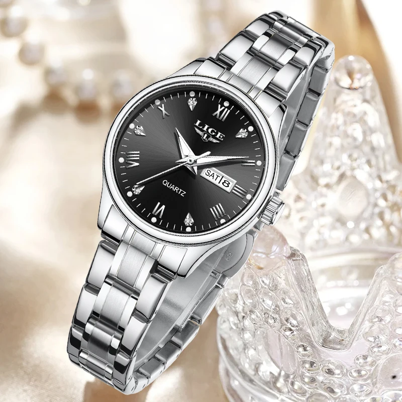 LIGE Quartz Woman Watch Simple Fashion Elegant Luxury Casual Steel Waterproof Week Calendar Women's Watches Ladies Gift Birthday
LIGE Quartz Woman Watch Simple Fashion Elegant Luxury Casual Steel Waterproof Week Calendar Women's Watches Ladies Gift Birthday