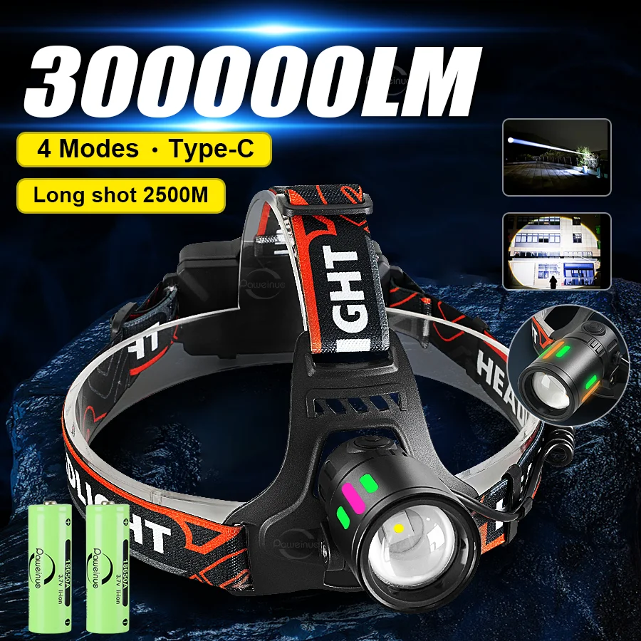 Сверхмощный налобный фонарь Long Shot 2500 м 18650, перезаряжаемый светодиодный налобный фонарик, уличный флуоресцентный супер яркий налобный фонарь для рыбалки
Сверхмощный налобный фонарь Long Shot 2500 м 18650, перезаряжаемый светодиодный налобный фонарик, уличный флуоресцентный супер яркий налобный фонарь для рыбалки