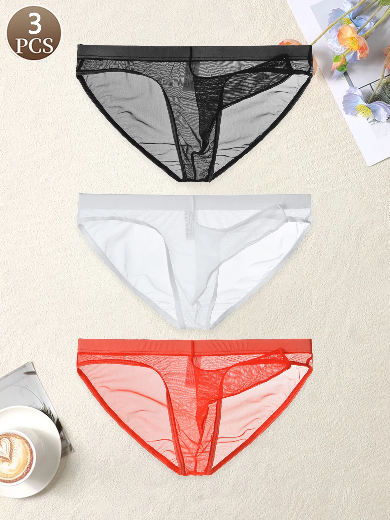 3PCS Solid color mesh sexy semi transparent Men's low waisted breathable lightweight and seamless gun bullet separation brief
3PCS Solid color mesh sexy semi transparent Men's low waisted breathable lightweight and seamless gun bullet separation brief