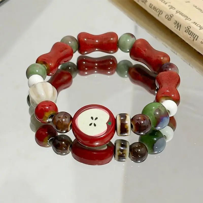 Retro Imitation Apple Ceramic Bead Bracelet Cute Color Mixed Star Women Bracelet Fashion Design Jewelry Trend Accessories Gift
Retro Imitation Apple Ceramic Bead Bracelet Cute Color Mixed Star Women Bracelet Fashion Design Jewelry Trend Accessories Gift