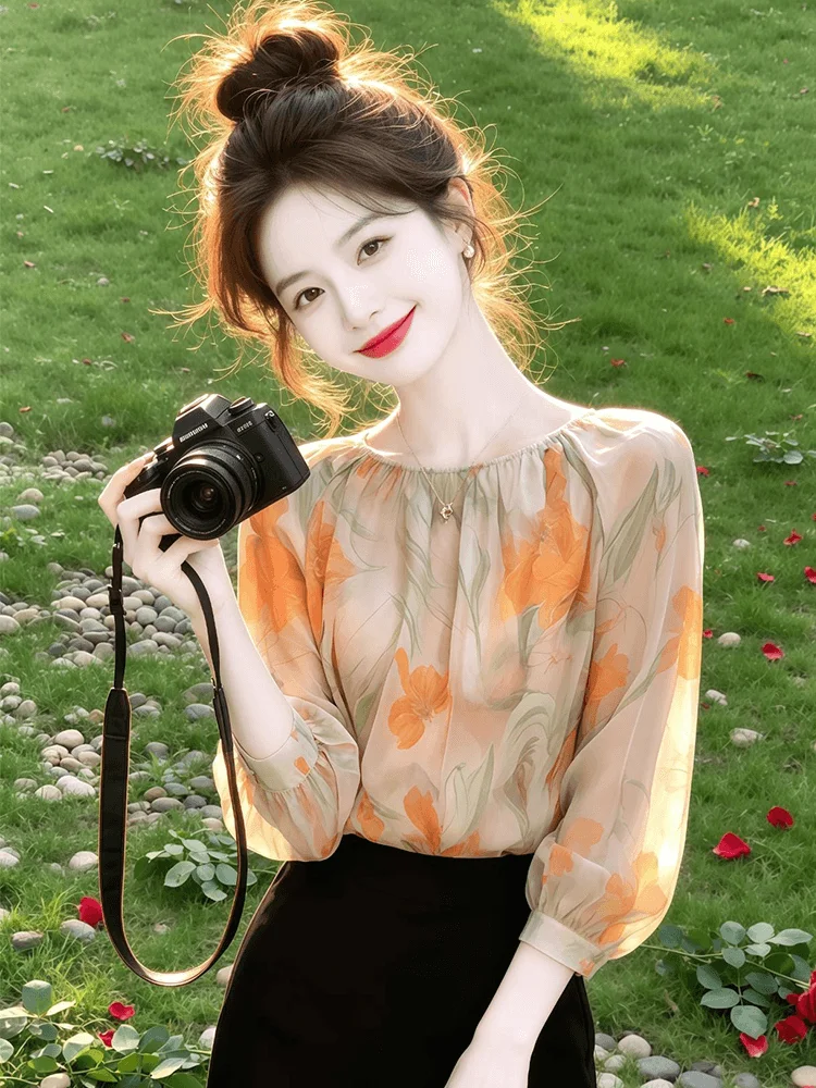 Summer 2026 Women's Loose Fit Breathable Light Shirt Floral Print Casual Style Seven Sleeve Casual Fashion plus Size Slimming
Summer 2026 Women's Loose Fit Breathable Light Shirt Floral Print Casual Style Seven Sleeve Casual Fashion plus Size Slimming