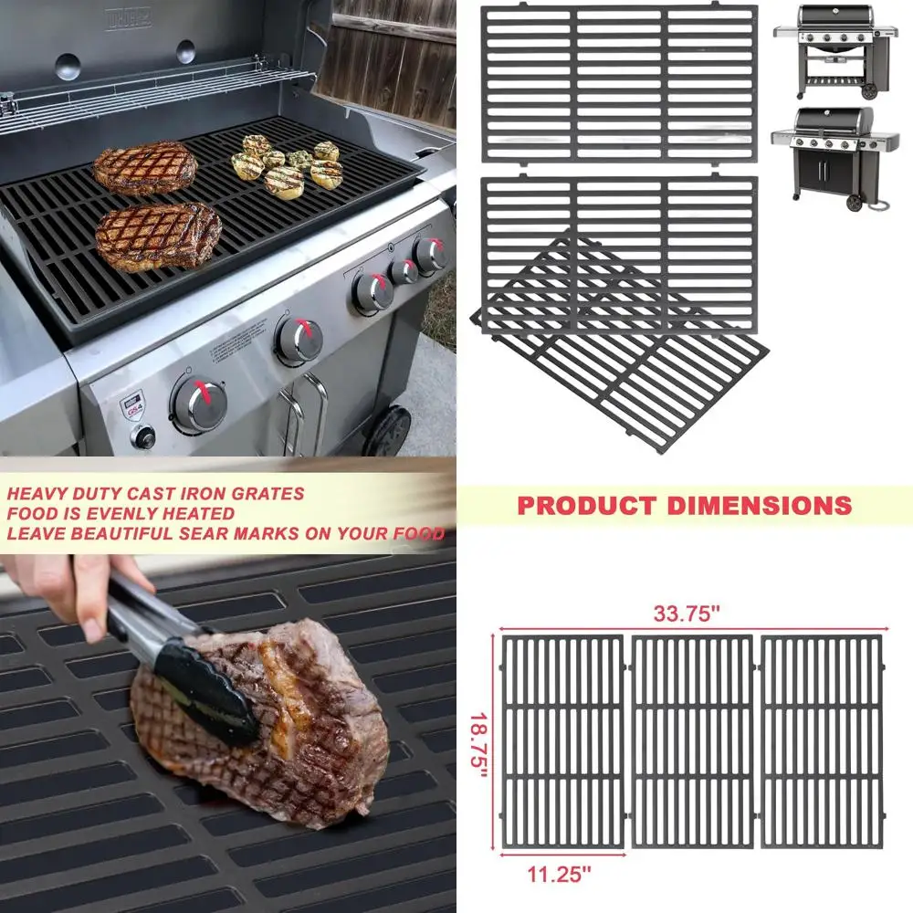 Grill Grates for Genesis II 400 Series and KitchenAid 740-0781 Cast Iron Parts
Grill Grates for Genesis II 400 Series and KitchenAid 740-0781 Cast Iron Parts