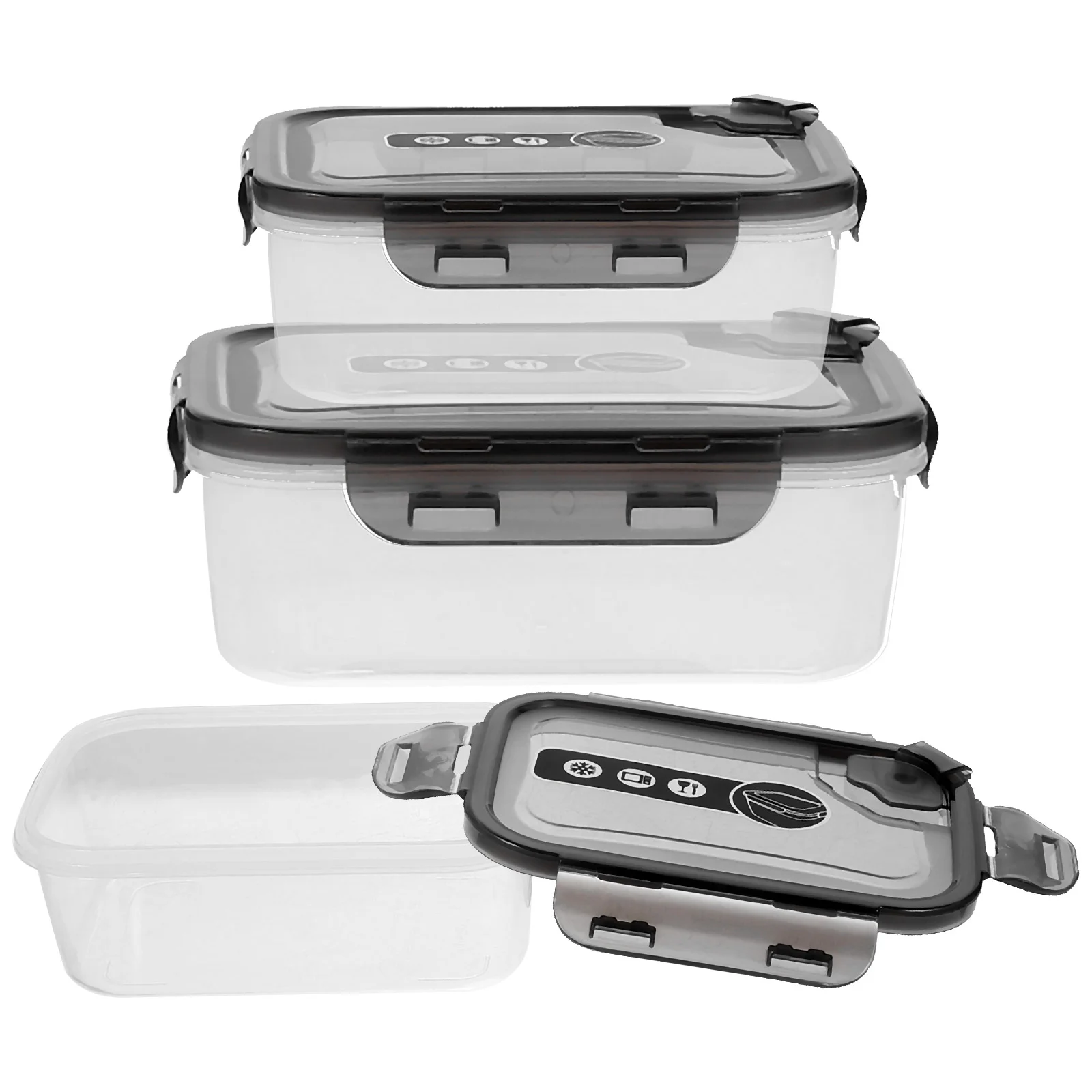 3 Pcs Fresh Box Set Kitchen Storage Canister Plastic Containers with Lids Jar Grain Sealed Food
3 Pcs Fresh Box Set Kitchen Storage Canister Plastic Containers with Lids Jar Grain Sealed Food