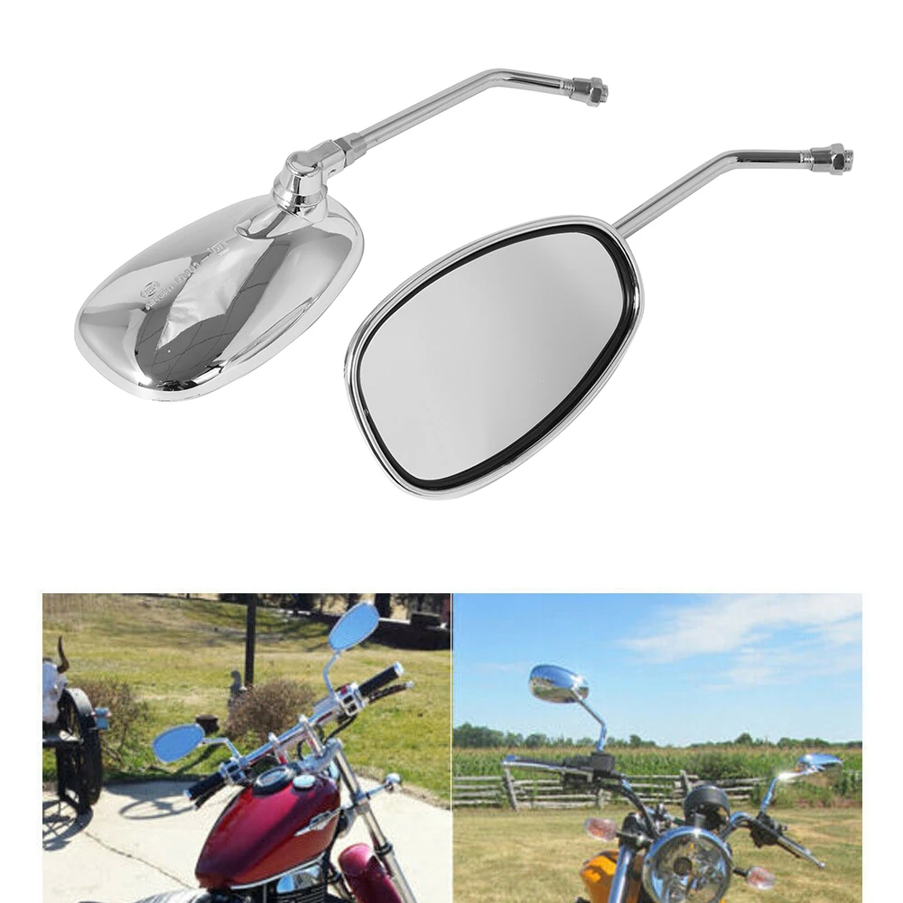2PCS Motorcycle Chrome Oval Side Rearview Mirrors 10mm Aluminum For Cruiser Chopper Honda Kawasaki Ducati Harley Suzuki Custom
2PCS Motorcycle Chrome Oval Side Rearview Mirrors 10mm Aluminum For Cruiser Chopper Honda Kawasaki Ducati Harley Suzuki Custom