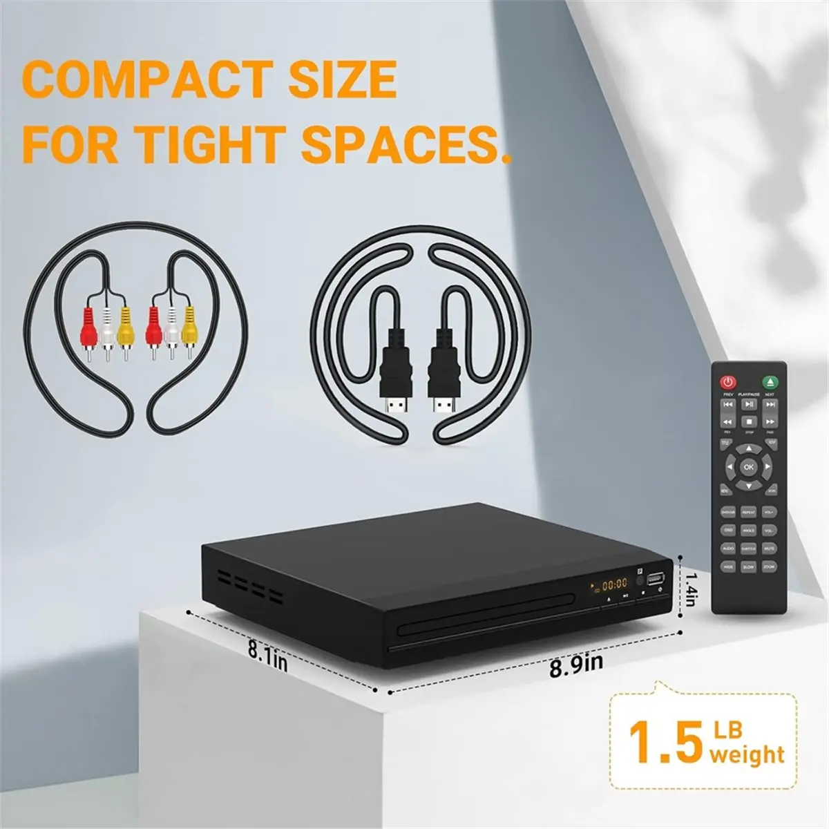 B21B DVD Recorder Player for TV with HD 1080p Upscaling,HDMI-Compatible & AV &Coaxial Output,USB Input,Remote Control Eu Plug
B21B DVD Recorder Player for TV with HD 1080p Upscaling,HDMI-Compatible & AV &Coaxial Output,USB Input,Remote Control Eu Plug