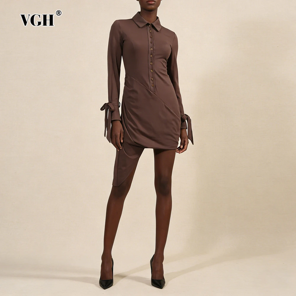 VGH Однотонное облегающее сексуальное асимметричное платье для женщин с отложным воротником, длинными рукавами, пуговицами и летним дизайном, модное женское платье
VGH Однотонное облегающее сексуальное асимметричное платье для женщин с отложным воротником, длинными рукавами, пуговицами и летним дизайном, модное женское платье