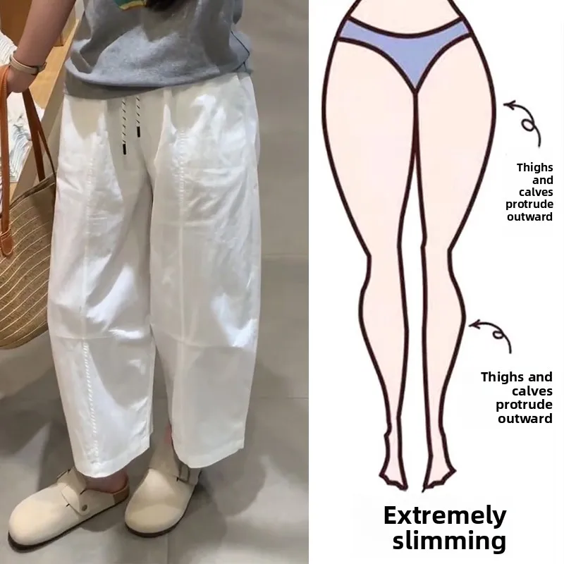 Summer Thin Breathable Casual Wide Leg Harem Pants Women's plus Size Loose Slimming Nine Point Pants High Waist Straight Cut
Summer Thin Breathable Casual Wide Leg Harem Pants Women's plus Size Loose Slimming Nine Point Pants High Waist Straight Cut