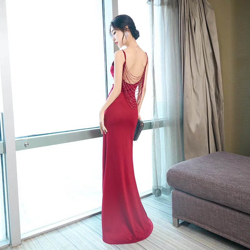 Nightclub dress, toast dress, strapless slim-fit fishtail dress, car model exhibition banquet long dress, nightclub workwear
Nightclub dress, toast dress, strapless slim-fit fishtail dress, car model exhibition banquet long dress, nightclub workwear