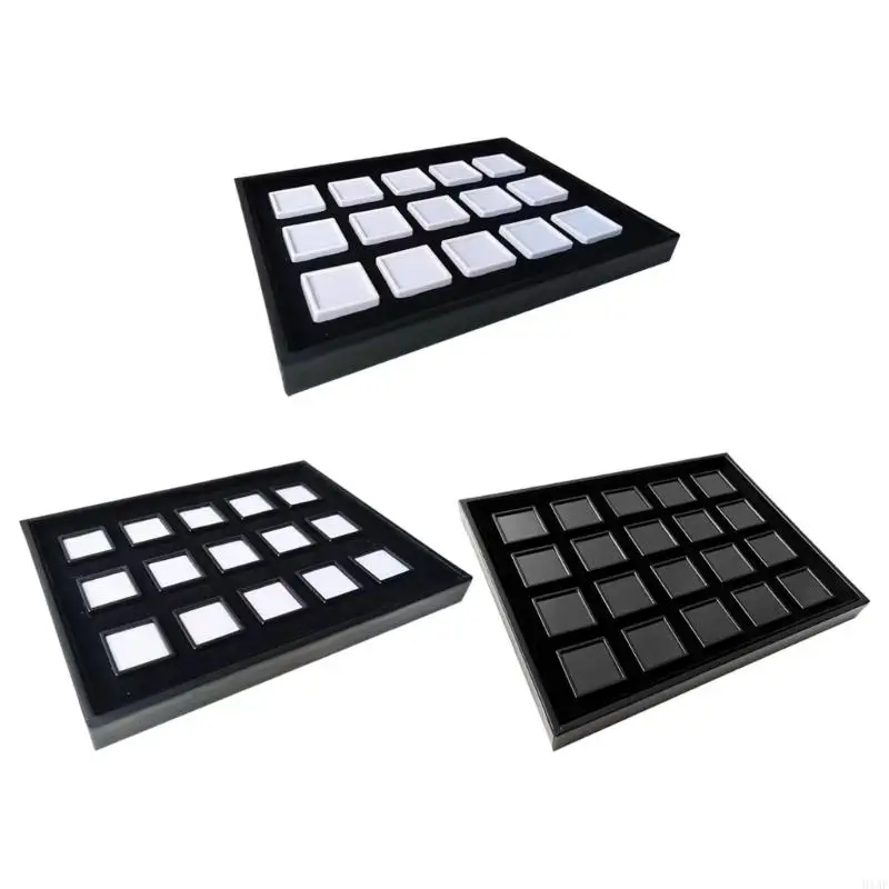 91AF Упаковка из 15 квадратных пластиковых коробок для хранения ювелирных изделий размером 3 см с прозрачными крышками и из ПУ и
91AF Упаковка из 15 квадратных пластиковых коробок для хранения ювелирных изделий размером 3 см с прозрачными крышками и из ПУ и