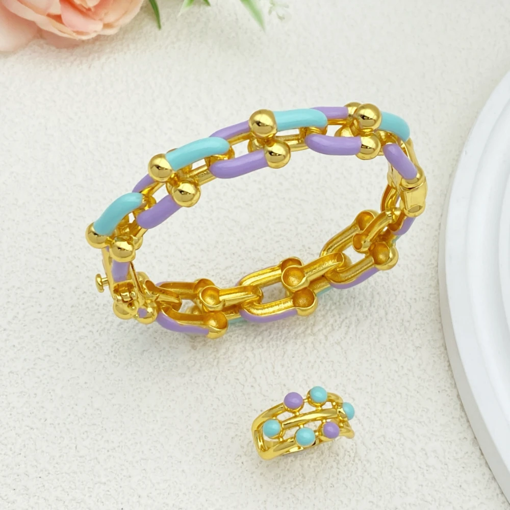 Falair Drop of Oil Design Роскошные африканские комплекты ювелирных изделий для женщин Открытый браслет-кольцо для юбилейных вечеринок Высококачественная мода 
Falair Drop of Oil Design Роскошные африканские комплекты ювелирных изделий для женщин Открытый браслет-кольцо для юбилейных вечеринок Высококачественная мода