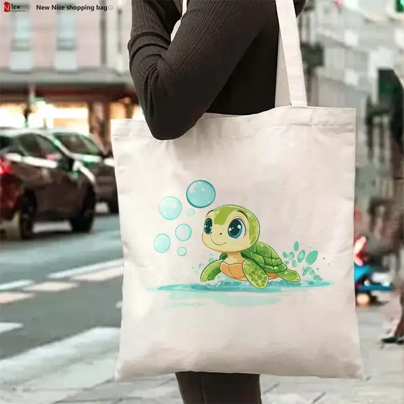 Green Leaf Surround Cute Turtle Canvas Tote Bag Cartoon Wildlife Graphic Handbag For Kid Gift Outdoor Travel Shoulder Bag
Green Leaf Surround Cute Turtle Canvas Tote Bag Cartoon Wildlife Graphic Handbag For Kid Gift Outdoor Travel Shoulder Bag
