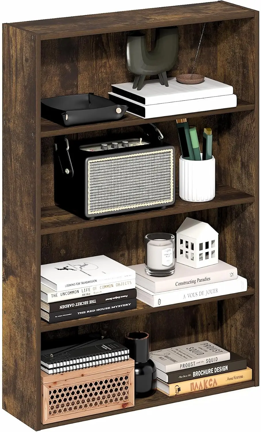 4-ярусный книжный шкаф с открытыми полками, органайзер для хранения в форме куба для гостиной, спальни, домашнего офиса, отделка цвета янтарной сосны
4-ярусный книжный шкаф с открытыми полками, органайзер для хранения в форме куба для гостиной, спальни, домашнего офиса, отделка цвета янтарной сосны