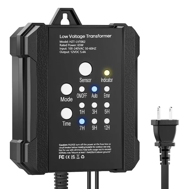 HIBOITEC 65W Low Voltage Landscape Transformer, Outdoor Lighting Transformer with Photocell Sensor and Timer, 120V AC to 12V DC
HIBOITEC 65W Low Voltage Landscape Transformer, Outdoor Lighting Transformer with Photocell Sensor and Timer, 120V AC to 12V DC