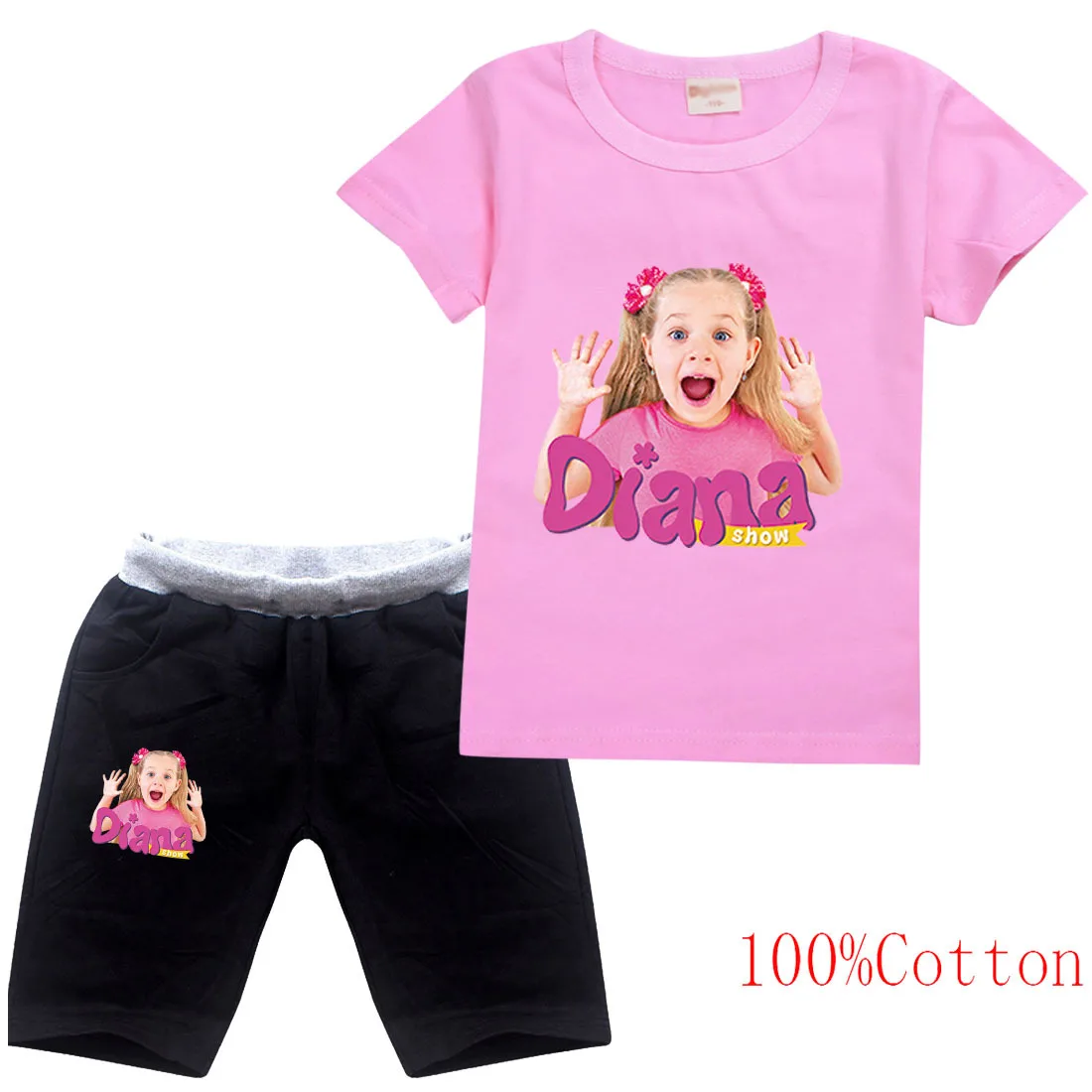 Love Diana and Roma T Shirt Kids Short Sleeve Clothes Baby Girls 2024 Summer Outfits Boys Pure Cotton T-shirt Shorts 2pcs Suits
Love Diana and Roma T Shirt Kids Short Sleeve Clothes Baby Girls 2024 Summer Outfits Boys Pure Cotton T-shirt Shorts 2pcs Suits