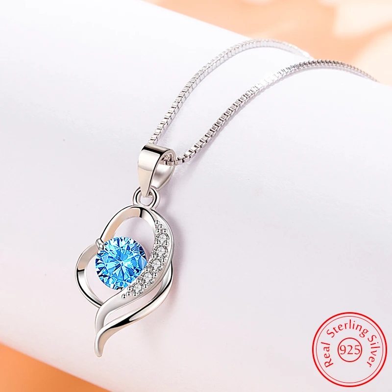 Real 925 Sterling Silver Crystal Zircon Fashion Jewelry New Heart Pendant Necklace For Women FQL23277BU
Real 925 Sterling Silver Crystal Zircon Fashion Jewelry New Heart Pendant Necklace For Women FQL23277BU