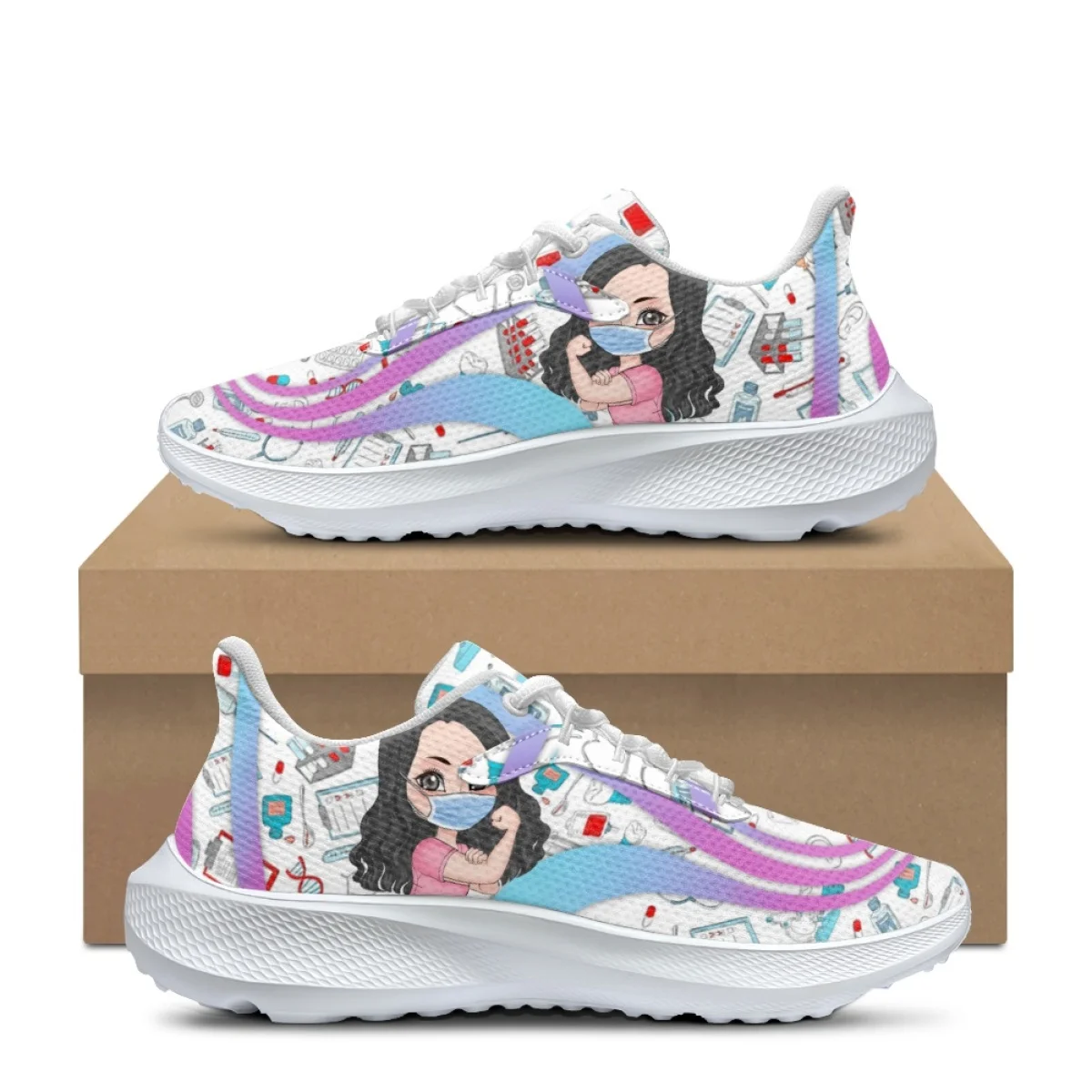 Gradient Color Cartoon Nurse Medical Print Women Sneakers Light Comfort Hospital Work Casual Shoes Fitness Sports Training Shoes
Gradient Color Cartoon Nurse Medical Print Women Sneakers Light Comfort Hospital Work Casual Shoes Fitness Sports Training Shoes