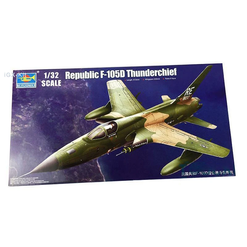 Trumpeter 02201 1/32 F105D Thunderchief Fighter Plane Aircraft Military Assembly Plastic Toy Handcraft Model Building Kit
Trumpeter 02201 1/32 F105D Thunderchief Fighter Plane Aircraft Military Assembly Plastic Toy Handcraft Model Building Kit