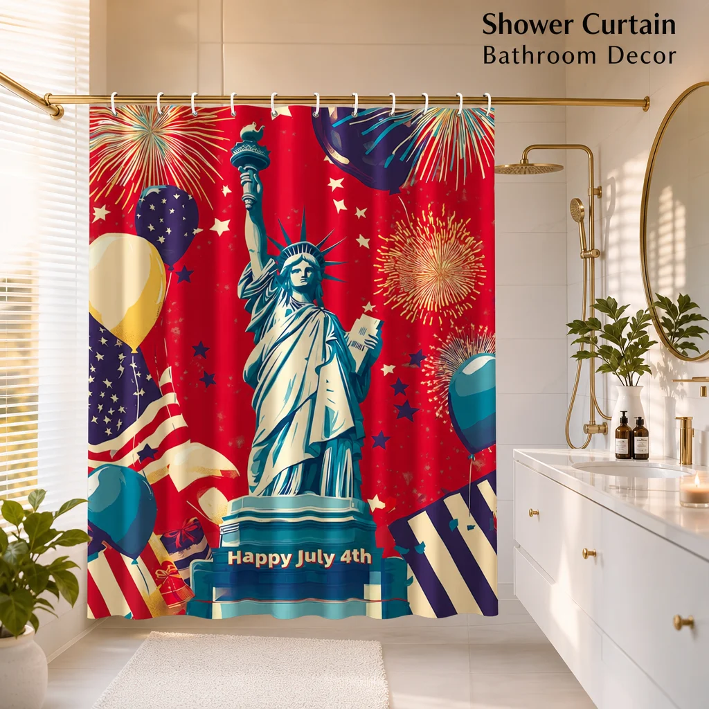 Statue Of Liberty Shower Curtain Happy July Fourth Bathroom Decor Patriotic USA Flag Theme Bath Curtain With Stars And Fireworks Print Modern Festive Shower Room Divider For Bathtub Holiday Home Decoration Fabric Printed Bathroom Curtain With 12 Plastic
Statue Of Liberty Shower Curtain Happy July Fourth Bathroom Decor Patriotic USA Flag Theme Bath Curtain With Stars And Fireworks Print Modern Festive Shower Room Divider For Bathtub Holiday Home Decoration Fabric Printed Bathroom Curtain With 12 Plastic