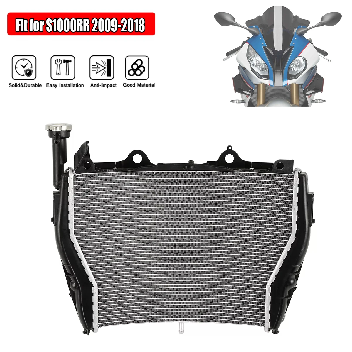 Kolmio-Lam Fit For BMW 2009 - 2018 S1000RR Motocycle Radiator Cooling Cooler S1000 RR 2010 2011 2012 2013 2014 2015 2016 2017 
Kolmio-Lam Fit For BMW 2009 - 2018 S1000RR Motocycle Radiator Cooling Cooler S1000 RR 2010 2011 2012 2013 2014 2015 2016 2017