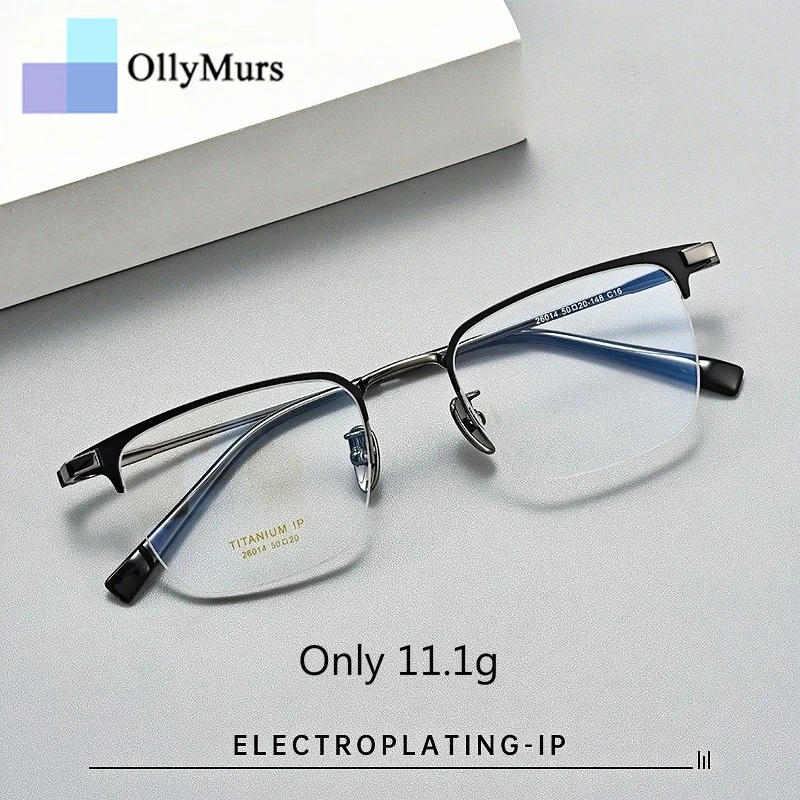 OLLYMURS Business Luxury Pure Titanium Men's Half-frame Glasses Fashion Ultra-light Optical Prescription Eyewear Frames H26014Y
OLLYMURS Business Luxury Pure Titanium Men's Half-frame Glasses Fashion Ultra-light Optical Prescription Eyewear Frames H26014Y