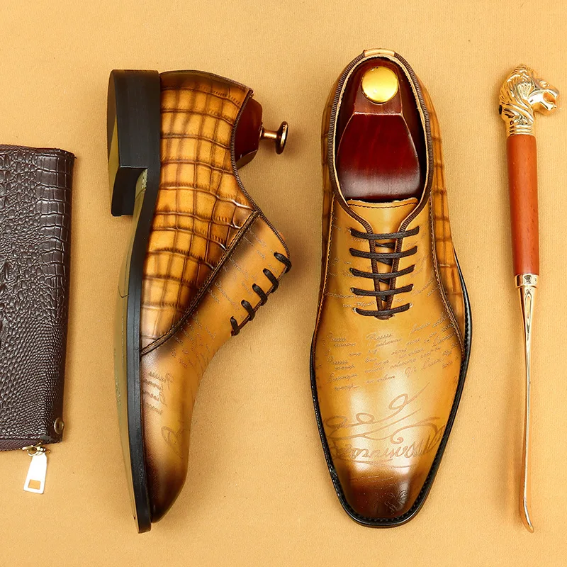 Men'S Genuine Leather Vintage High Quality Shoes Luxury Wedding Formal Dress Classic Elegant Italian Black Shoe
Men'S Genuine Leather Vintage High Quality Shoes Luxury Wedding Formal Dress Classic Elegant Italian Black Shoe