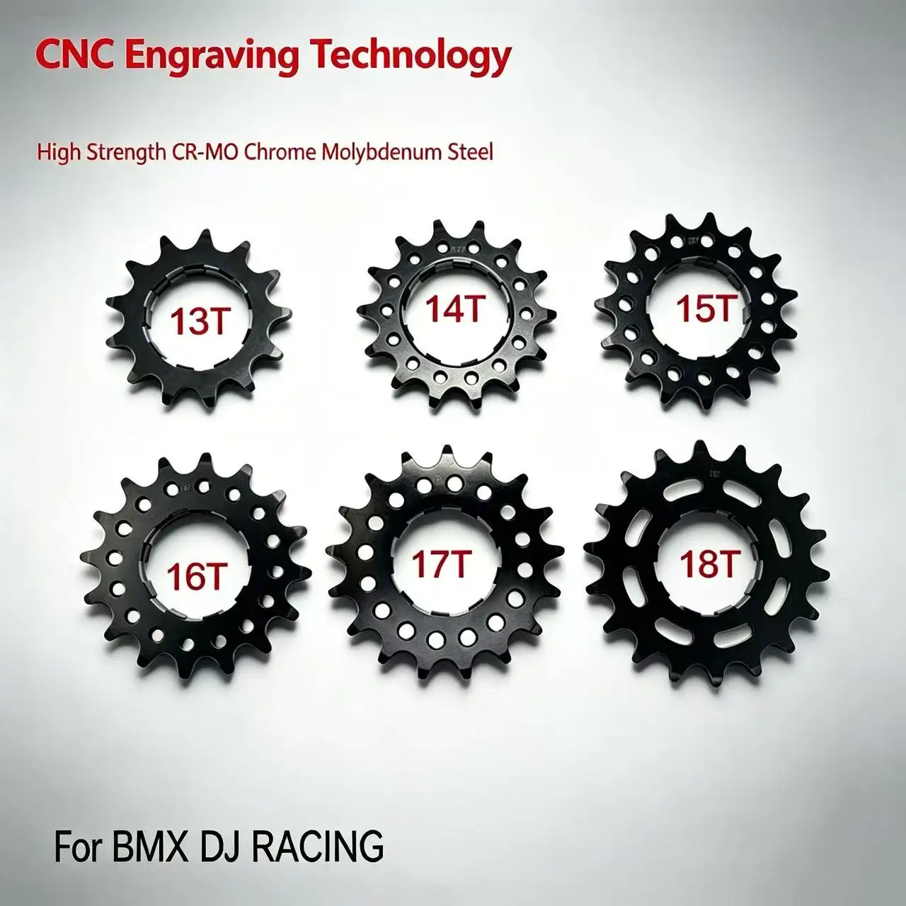 13-18T BMX Single Speed Freewheel Sprocket CR-MO Steel CNC Machined for DJ Racing Bikes Bike Cassette Cog Parts Bike Accessories
13-18T BMX Single Speed Freewheel Sprocket CR-MO Steel CNC Machined for DJ Racing Bikes Bike Cassette Cog Parts Bike Accessories