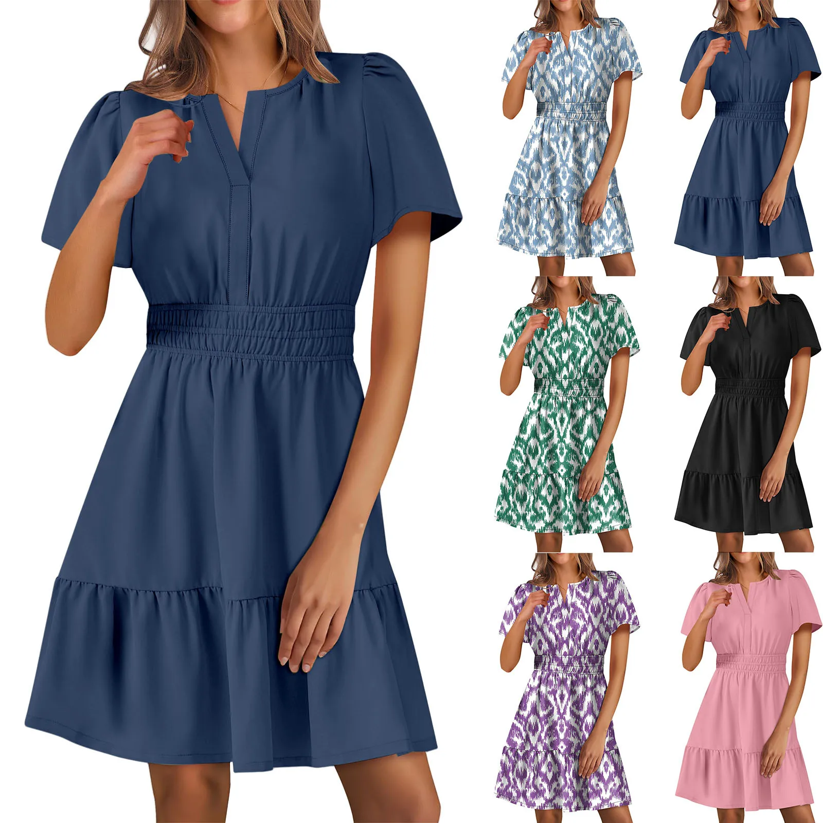Женские платья с короткими рукавами и летним принтом, халат Femme Vestido Longos Femininos, женская одежда
Женские платья с короткими рукавами и летним принтом, халат Femme Vestido Longos Femininos, женская одежда