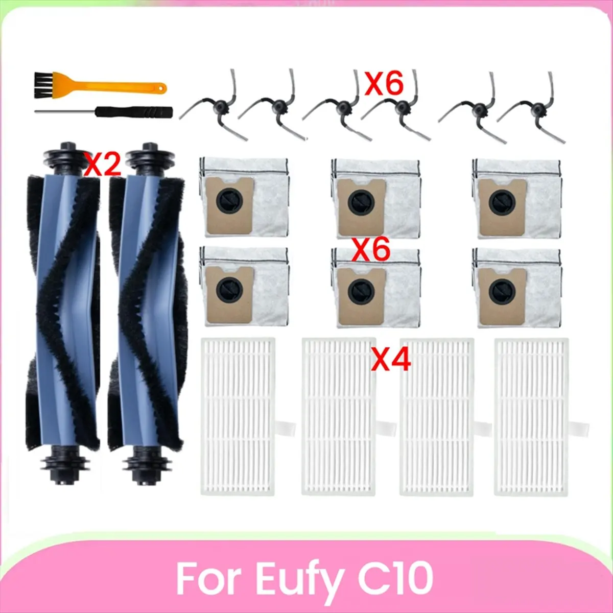 A17G 20PCS Main Brush Side Brush Hepa Filter Dust Bag Replacement for Eufy C10 Robot Vacuum Cleaner Accessories
A17G 20PCS Main Brush Side Brush Hepa Filter Dust Bag Replacement for Eufy C10 Robot Vacuum Cleaner Accessories