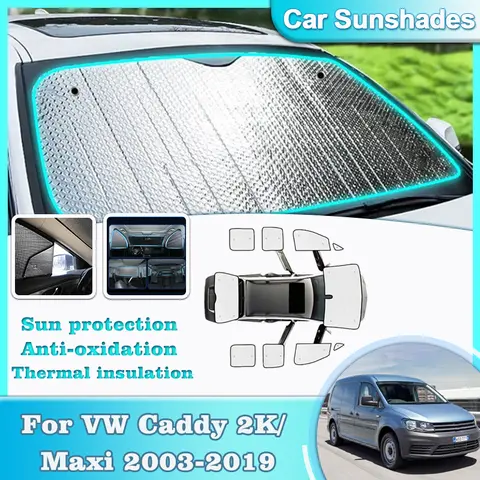 Car Sun Visor For Volkswagen VW Caddy 2K Body Kit Maxi 2003-2019 Sunshade Sunshades Coverage Windows Sun Blinds Car Accessories