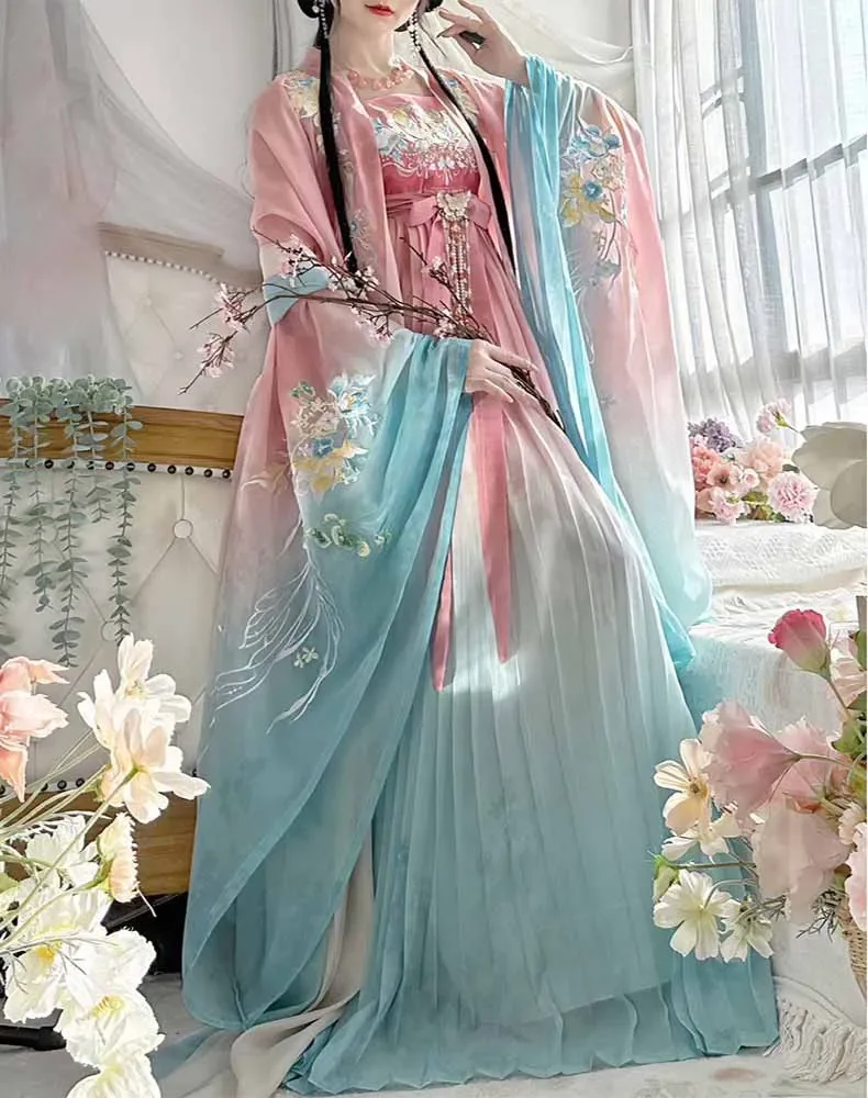 Hanfu Women Chinese Traditional Cosplay Costume Ancient Vintage Embroidery Gradient Pink&Green Hanfu Dress Party Outfit
Hanfu Women Chinese Traditional Cosplay Costume Ancient Vintage Embroidery Gradient Pink&Green Hanfu Dress Party Outfit