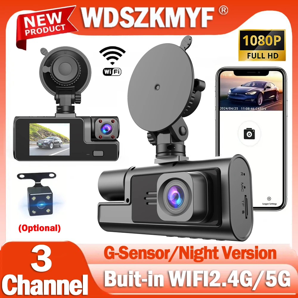 1080P Dash Cam for Cars Car DVR WIFI 3 Channel Video Recorder Portable Rear View Camera for Vehicle G-Sensor Car accessory
1080P Dash Cam for Cars Car DVR WIFI 3 Channel Video Recorder Portable Rear View Camera for Vehicle G-Sensor Car accessory