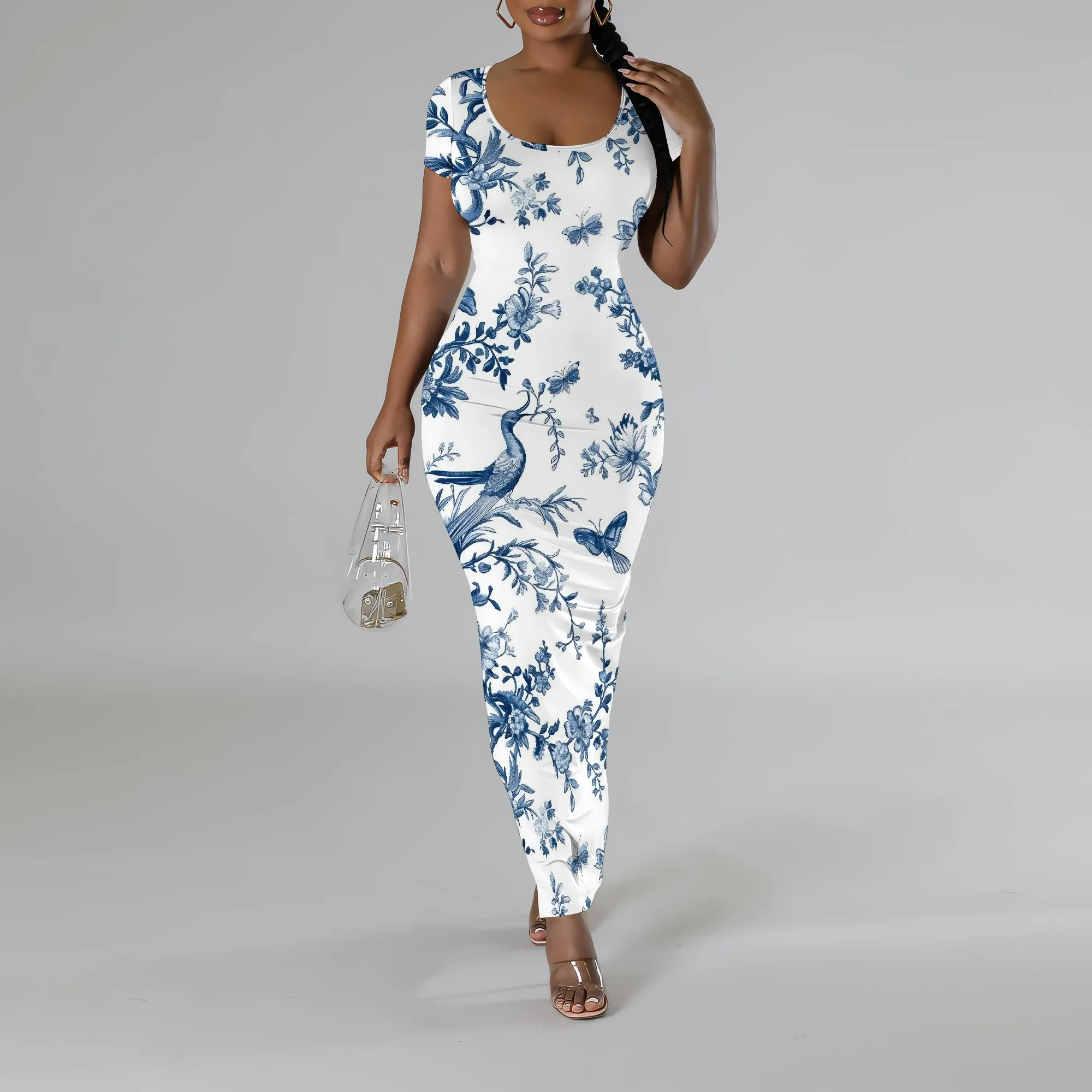 Women's Floral Bird Print Jumpsuit Short Sleeve Slim Fit Elegant Romper White Blue Outfit for Summer Vacation Brunch 2025
Women's Floral Bird Print Jumpsuit Short Sleeve Slim Fit Elegant Romper White Blue Outfit for Summer Vacation Brunch 2025