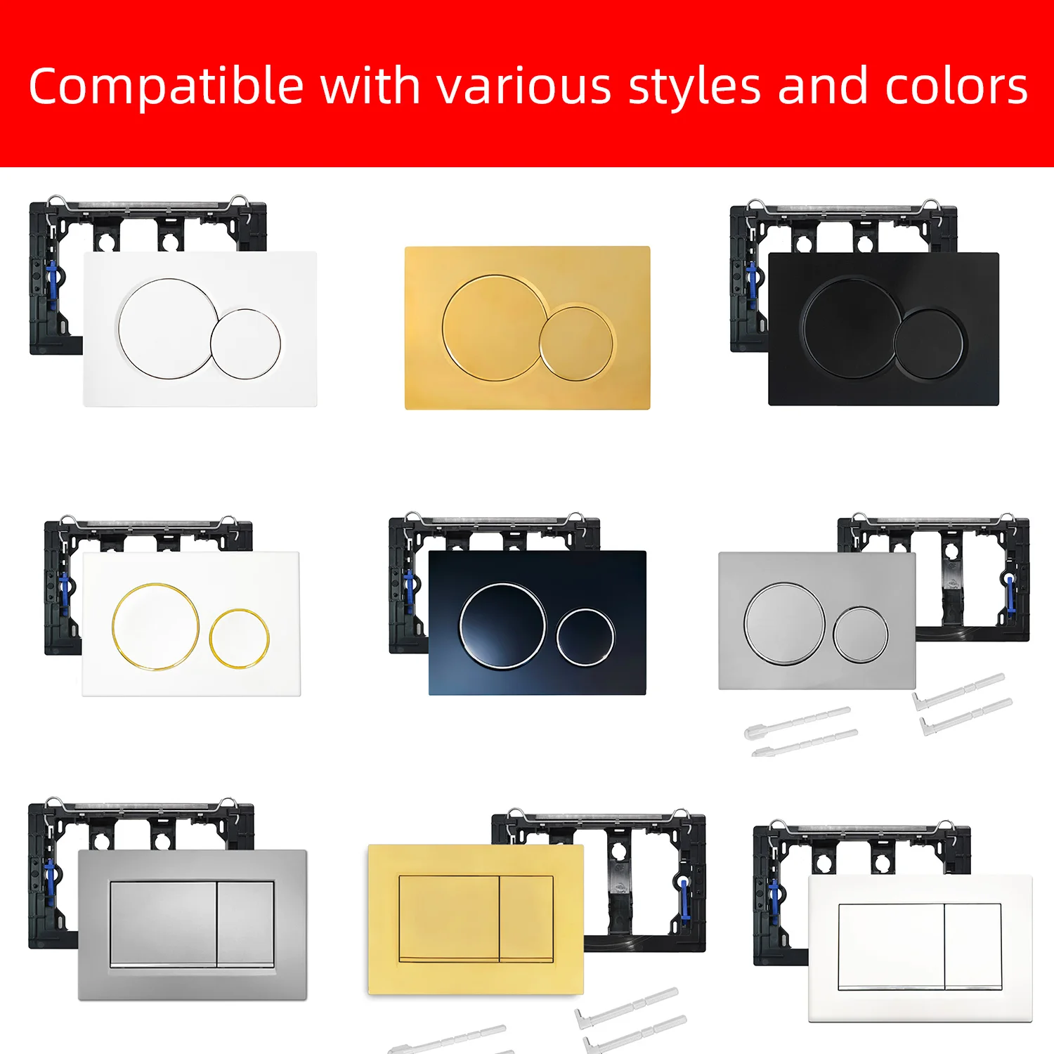 Dual Flush Toilet Push Button Plate Compatible with Top Mount Flush Actuator Replacementsmesiteli store
Dual Flush Toilet Push Button Plate Compatible with Top Mount Flush Actuator Replacementsmesiteli store
