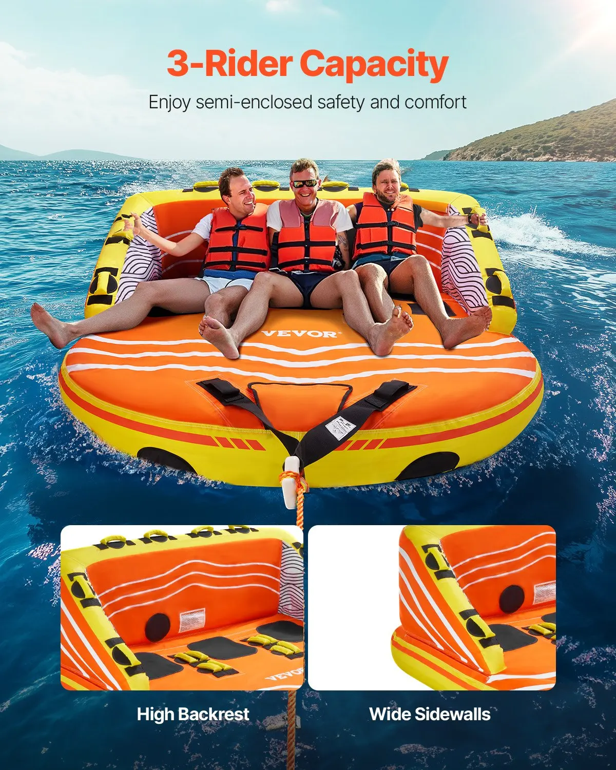 Towable Tube For Boating, 1-3 Riders Inflatable Boat Tubes And Towables, 510lbs Water Sport Towable Tube For Boat To Pull -
Towable Tube For Boating, 1-3 Riders Inflatable Boat Tubes And Towables, 510lbs Water Sport Towable Tube For Boat To Pull -