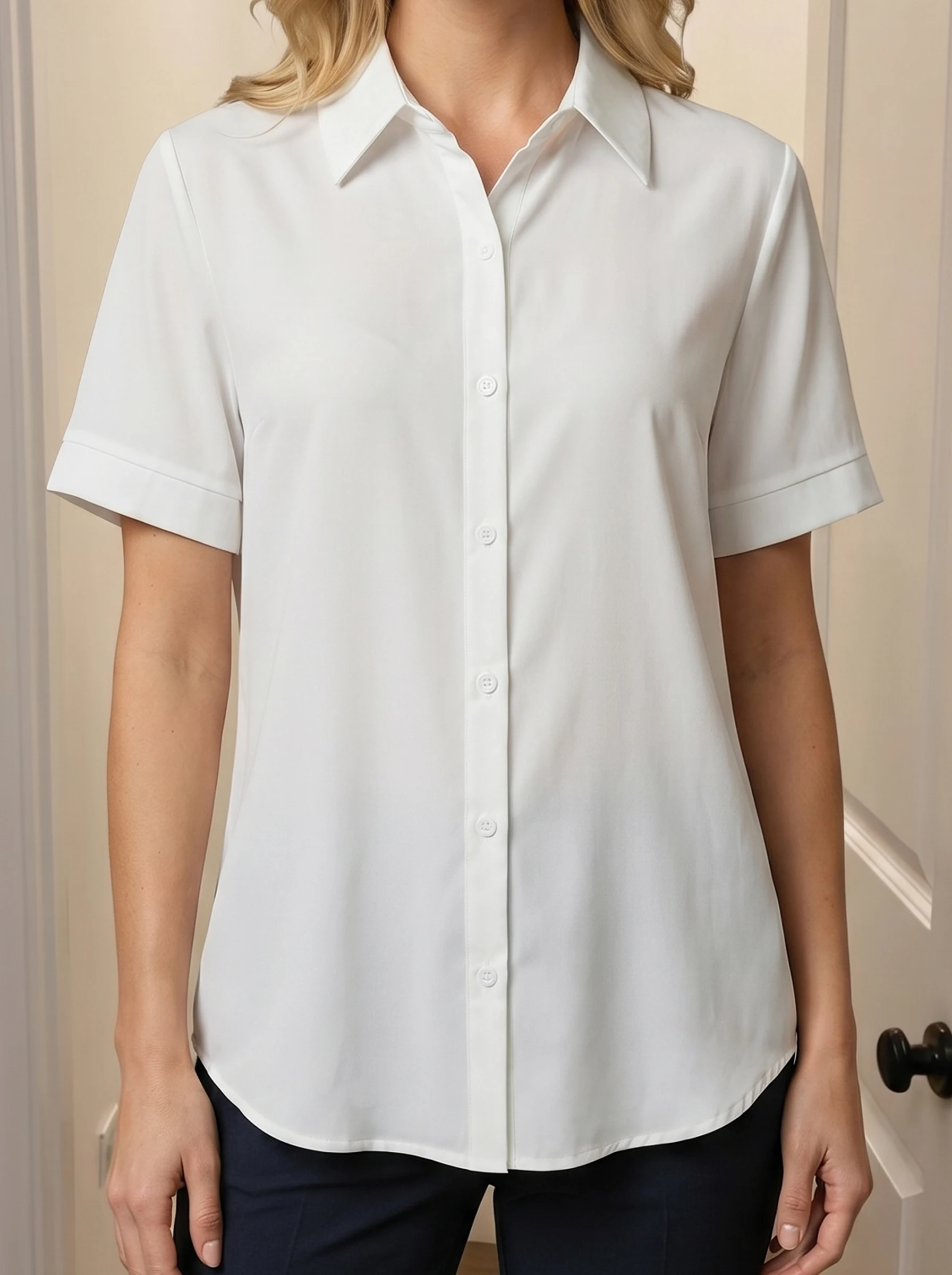 Rosa fera Women Casual White Shirt Short Sleeve Button Front Blouse Classic Collar Workwear Top
Rosa fera Women Casual White Shirt Short Sleeve Button Front Blouse Classic Collar Workwear Top
