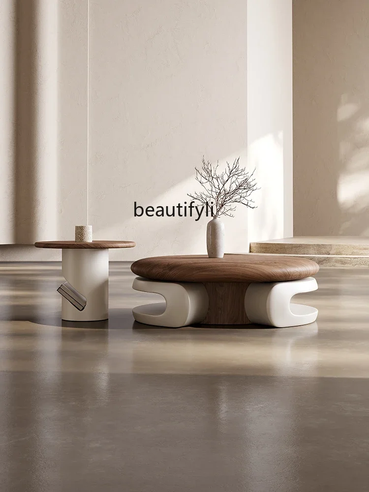 Nordic modern size round coffee table combination home living room French retro coffee table
Nordic modern size round coffee table combination home living room French retro coffee table