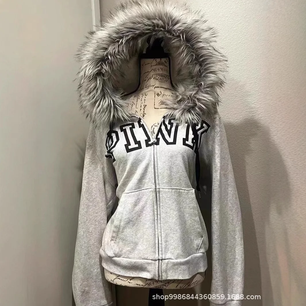 Vintage Y2k Aesthetic Grunge Letter Print Zippers Hoodies Women Coat Casual Gray Femme Korean Fur Patchwork Hooded Sweatshirts
Vintage Y2k Aesthetic Grunge Letter Print Zippers Hoodies Women Coat Casual Gray Femme Korean Fur Patchwork Hooded Sweatshirts