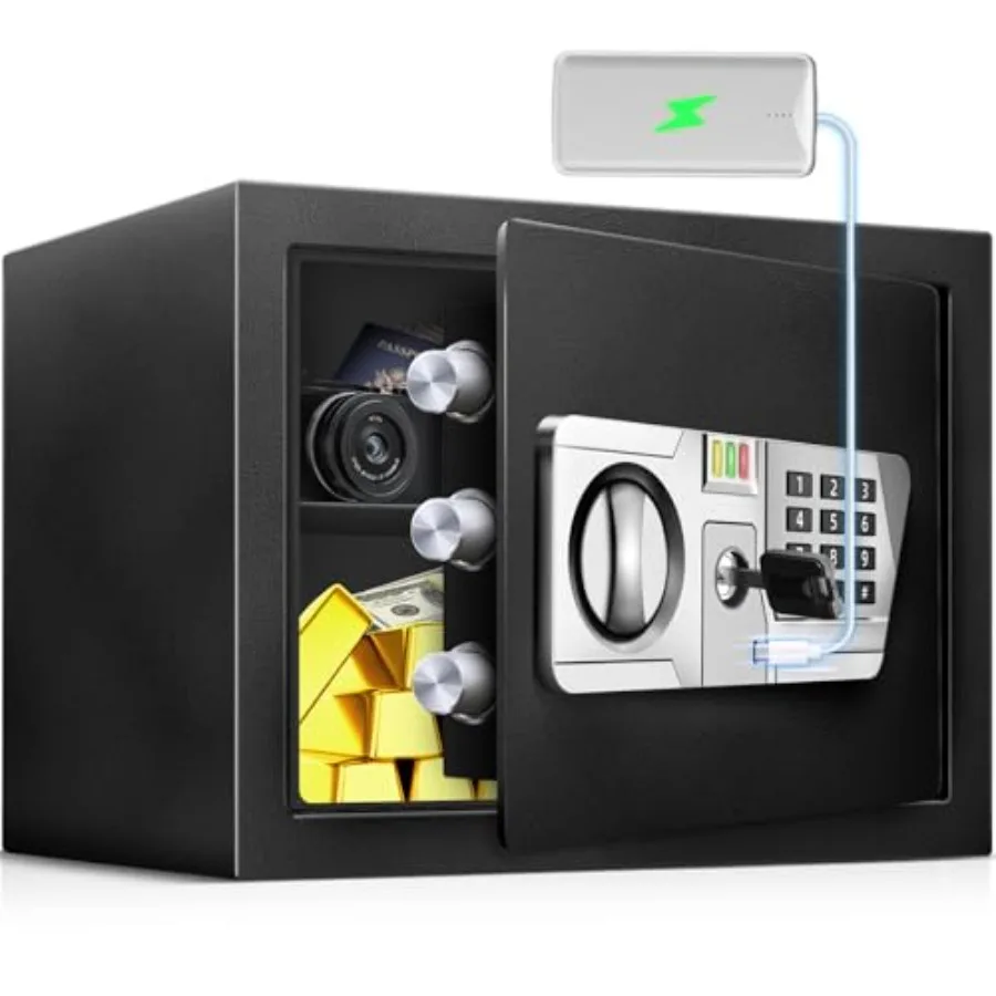 1.5 Cu Feet Small Fireproof Safe Box For Home Documents with Type-C External Power - Steel Security Safe Lock Box with Electron
1.5 Cu Feet Small Fireproof Safe Box For Home Documents with Type-C External Power - Steel Security Safe Lock Box with Electron