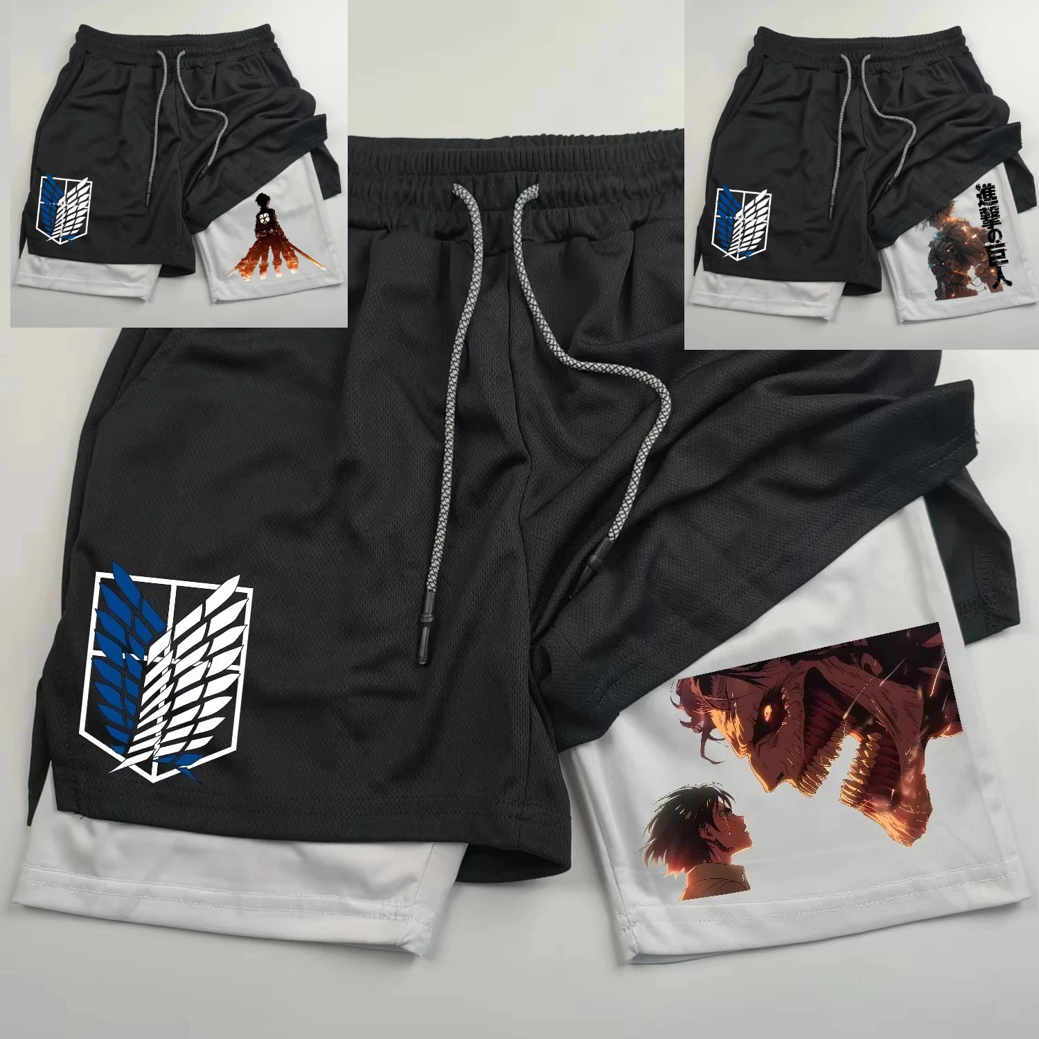 Anime Sports Shorts 2-in-1 Attack on Titan Men's Shorts Quick Drying Breathable Sports Fitness Shorts Outdoor Running Gym Pants
Anime Sports Shorts 2-in-1 Attack on Titan Men's Shorts Quick Drying Breathable Sports Fitness Shorts Outdoor Running Gym Pants