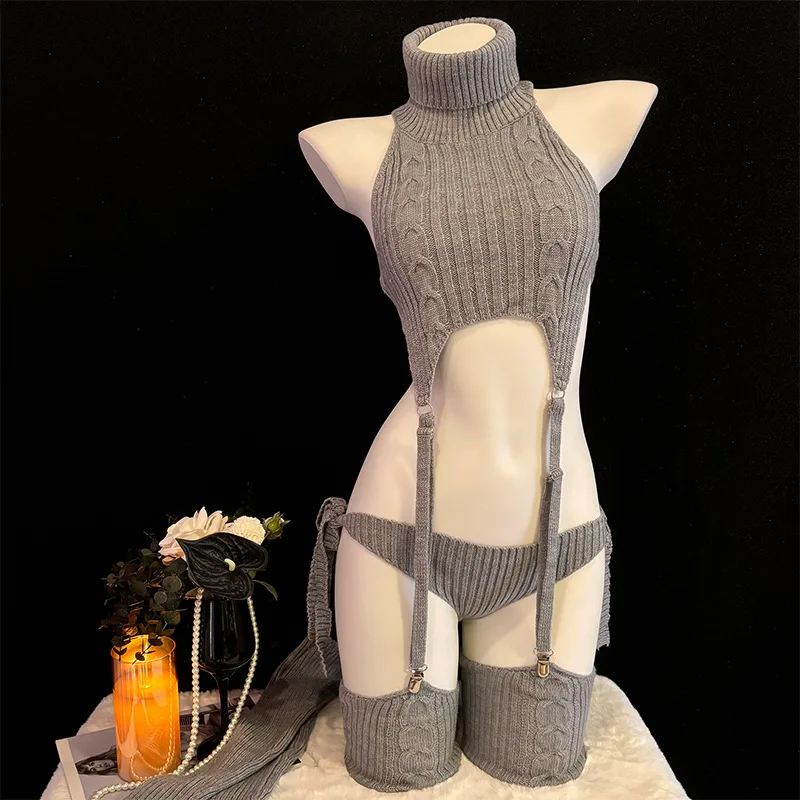 Women Sexy Sweater Anime Cat Girl Turtleneck Uniform Outfit Cosplay Backless Knit Clothes Garter Stocking Costume Set
Women Sexy Sweater Anime Cat Girl Turtleneck Uniform Outfit Cosplay Backless Knit Clothes Garter Stocking Costume Set