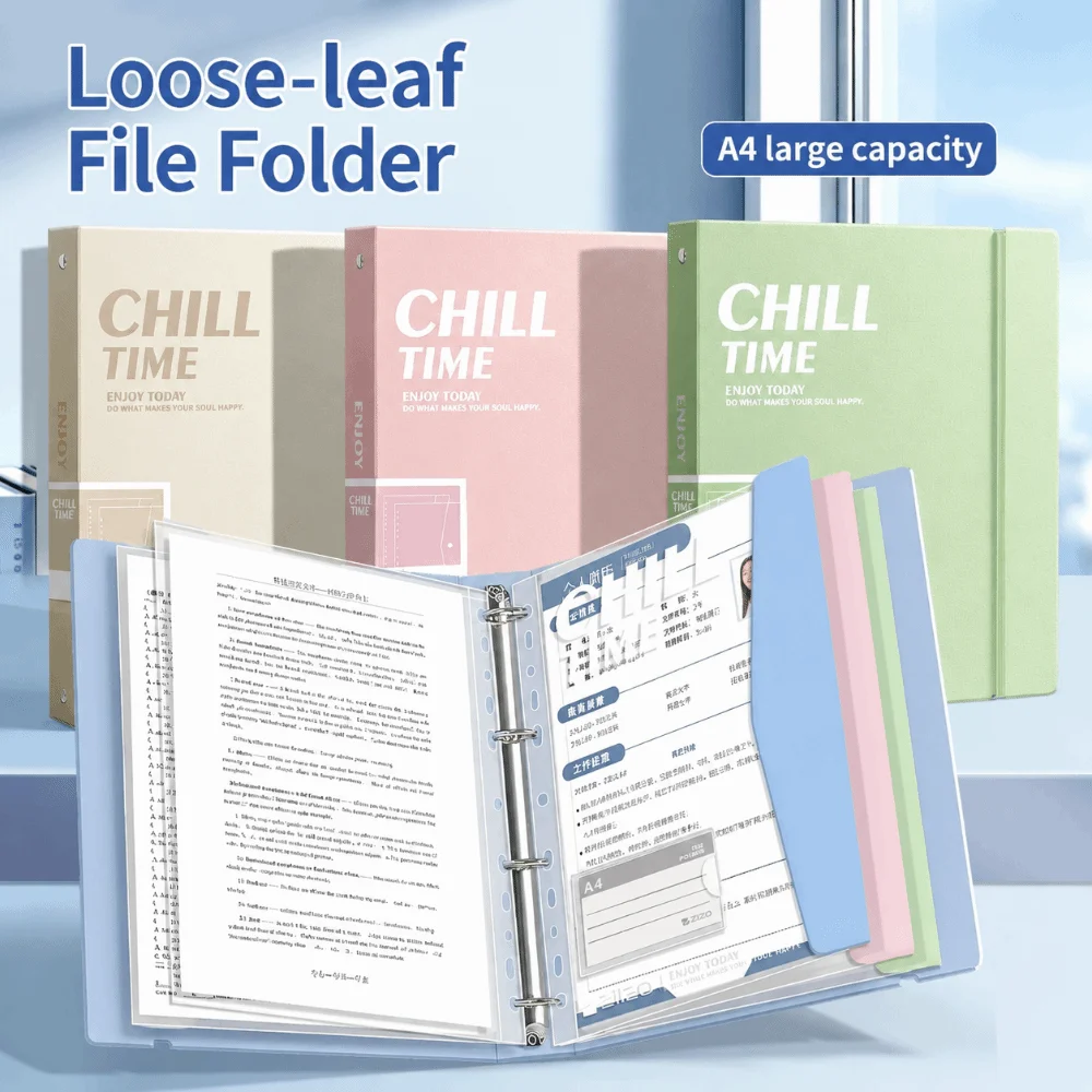 Portable Morandi A4 File Folder Loose Leaf with Elastic Strap Binder with 4 Clear Pocket Document Organizer Students
Portable Morandi A4 File Folder Loose Leaf with Elastic Strap Binder with 4 Clear Pocket Document Organizer Students