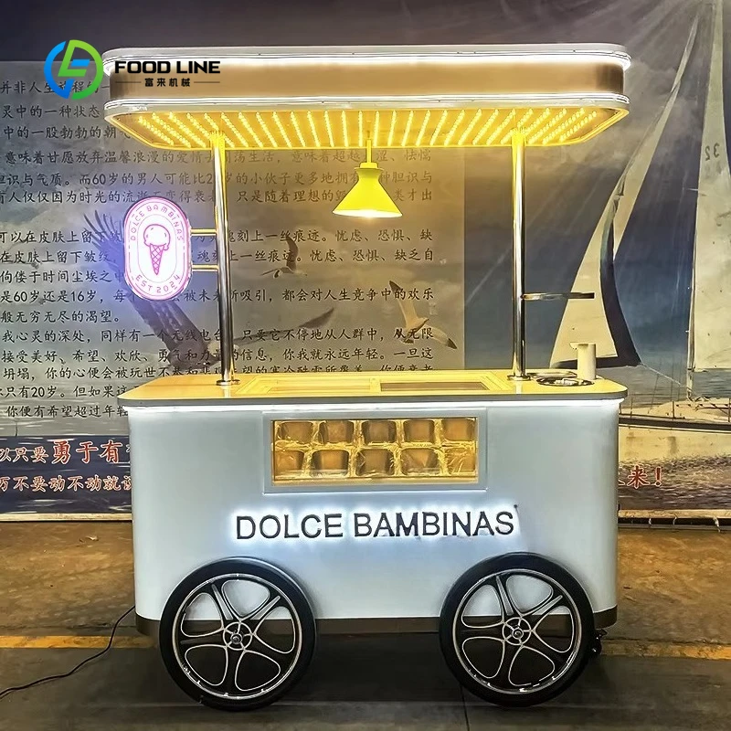 Customized Street Application Gelato Cart Ice Cream Cart Portable Hand Push Gelato Van
Customized Street Application Gelato Cart Ice Cream Cart Portable Hand Push Gelato Van