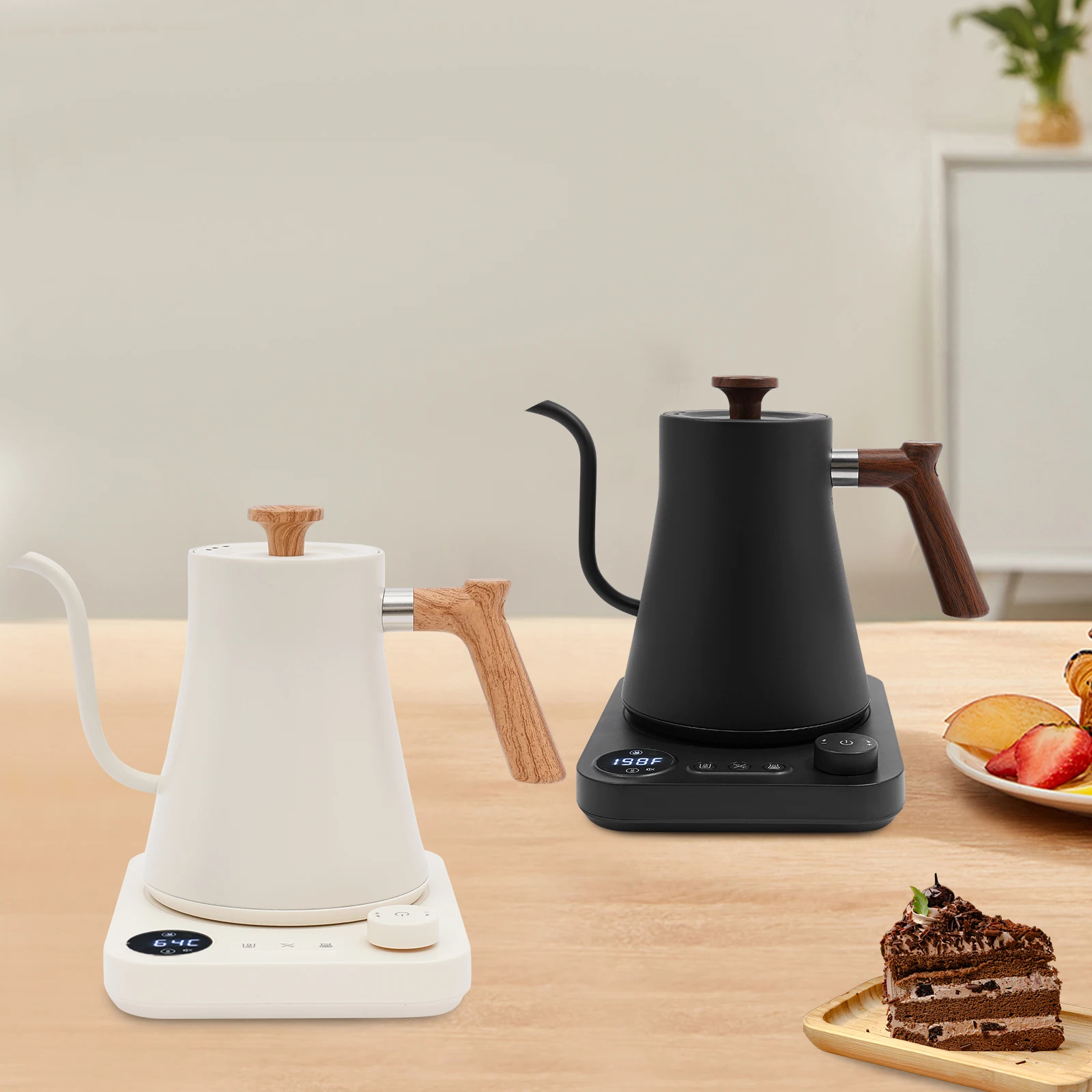White/Black 1200W Electric Kettle 304 Stainless Steel Hand Brewed Coffee Pot Temperature Control Gooseneck Water Kettle with LCD
White/Black 1200W Electric Kettle 304 Stainless Steel Hand Brewed Coffee Pot Temperature Control Gooseneck Water Kettle with LCD
