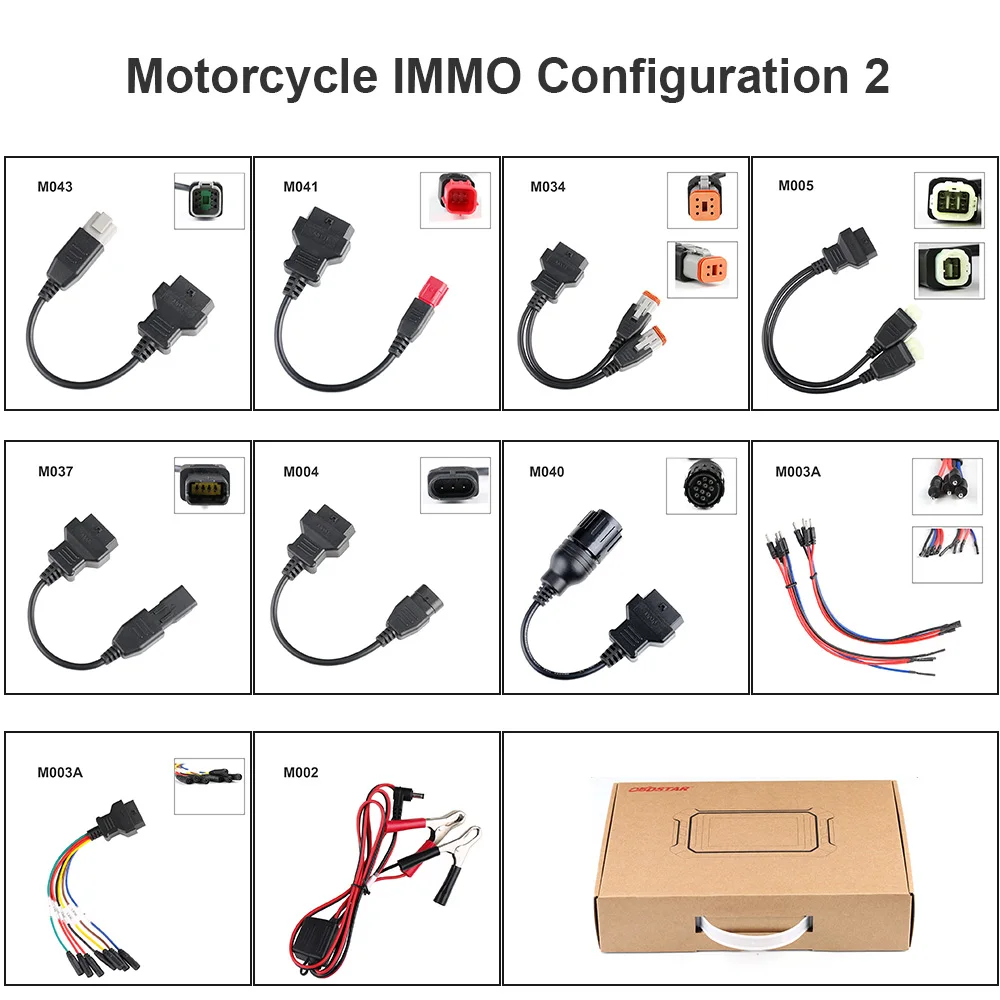 Базовые адаптеры для мотоциклов OBDSTAR MOTO IMMO, конфигурация 2 для X300 DP Plus X300 Pro4
Базовые адаптеры для мотоциклов OBDSTAR MOTO IMMO, конфигурация 2 для X300 DP Plus X300 Pro4
